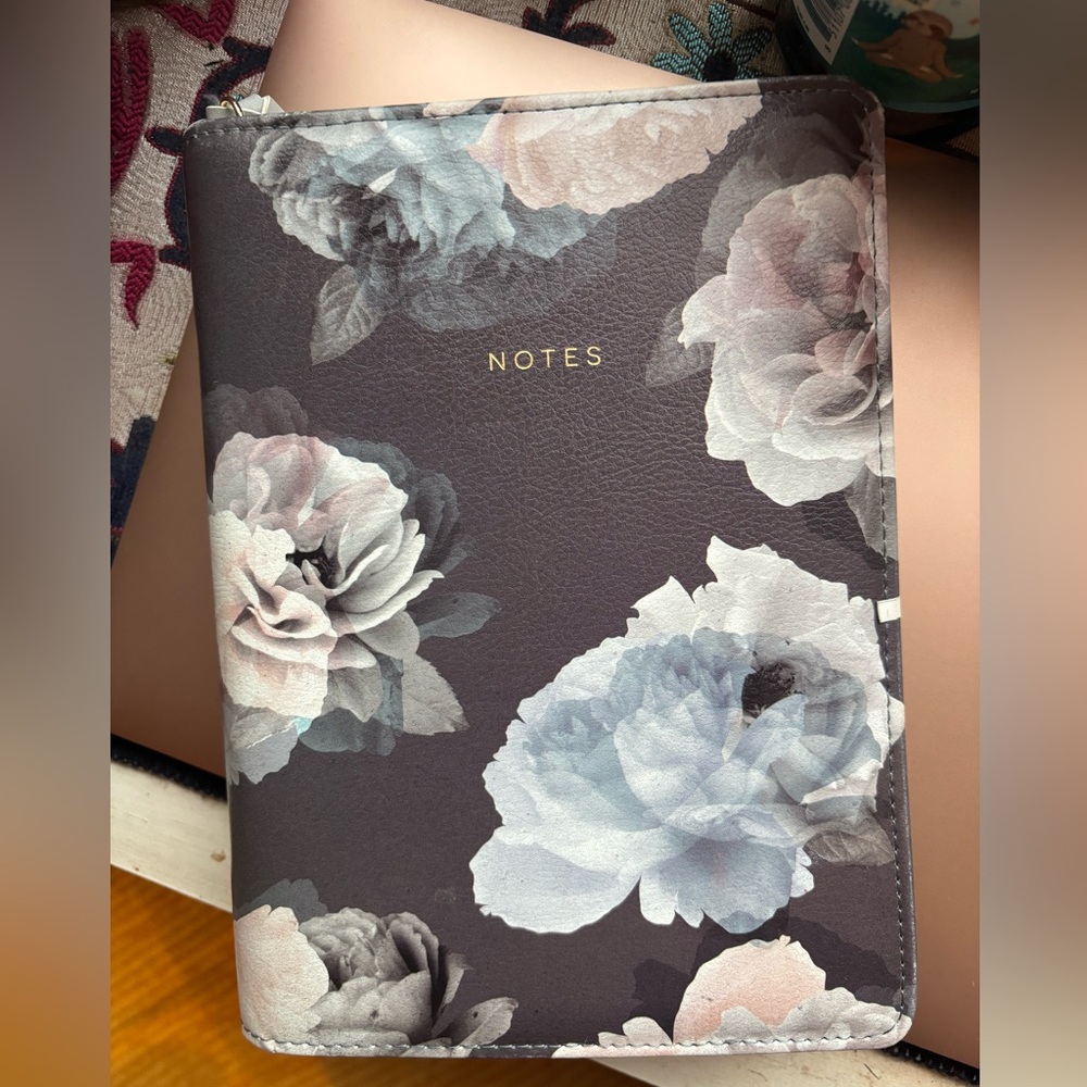 Indigo Floral NOTES Zip Up Notebook/Journal